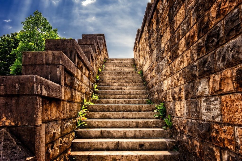 stairs, stone, gradually