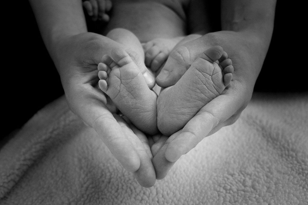 baby feet, heart, love